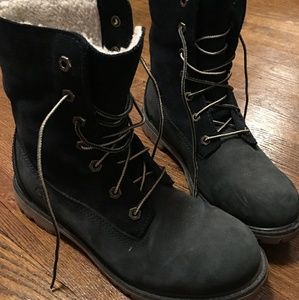 Dark navy blue TIMBERLands